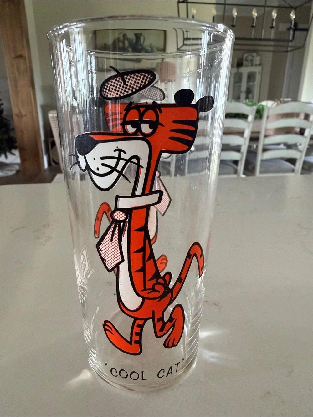 Pepsi Orange 'Cool Cat' Cartoon Glass Tumbler